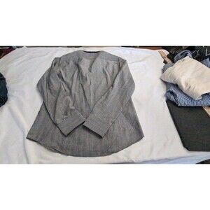 Hugo Boss Men's L Gray Pinstripe Long Sleeve Button Up Shirt Business Casual